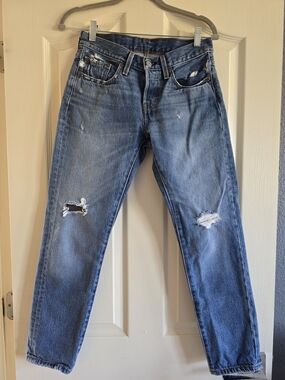 Levi's Women's Distressed Blue Boyfriend Jeans